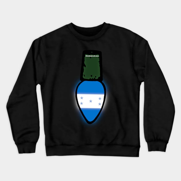 Honduras Flag Christmas Light Crewneck Sweatshirt by SoLunAgua